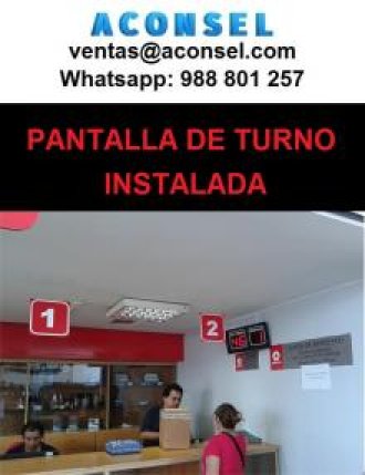 Sistema de Turno con Dispensador de Tickets Tipo Caracol y TV